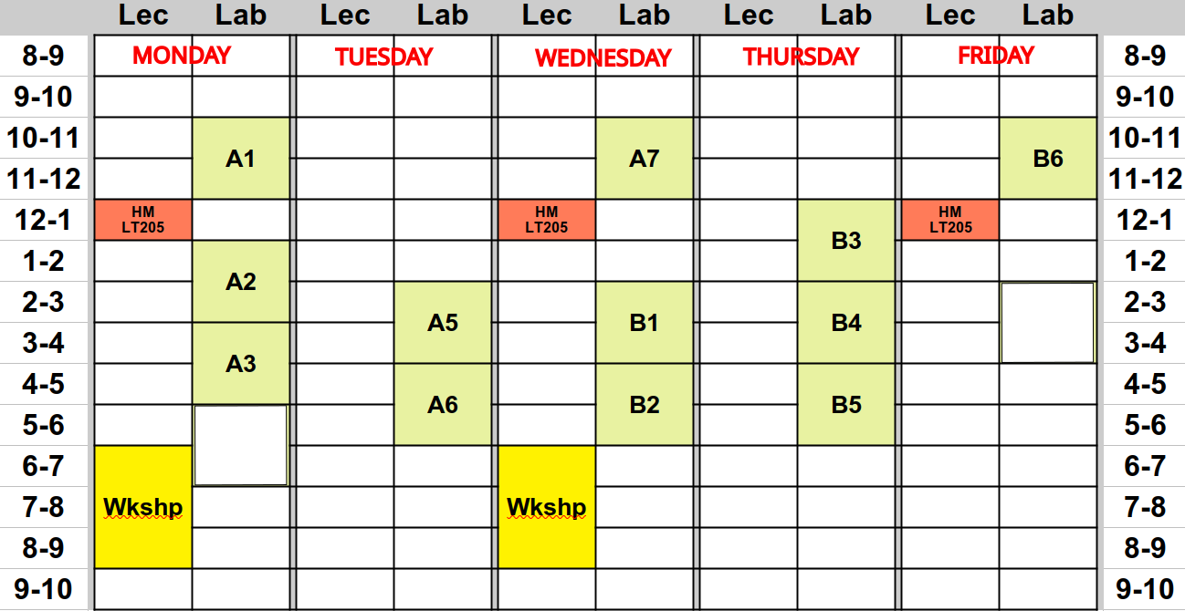 Weekly Time Table Courses/ENGR101_2024T1 Te Kura Mātai Pūkaha